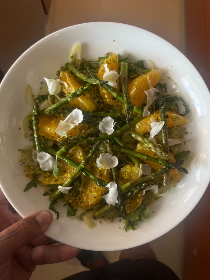 Asparagus and orange salad, seasonal Cape Winelands produce