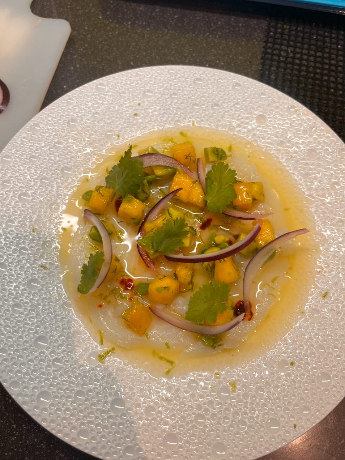 Ceviche with mango, Cape seafood by a private chef